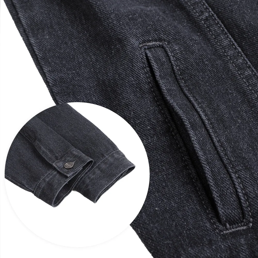 Mens SMALL DEVIL Graphic Button Up Denim Jacket