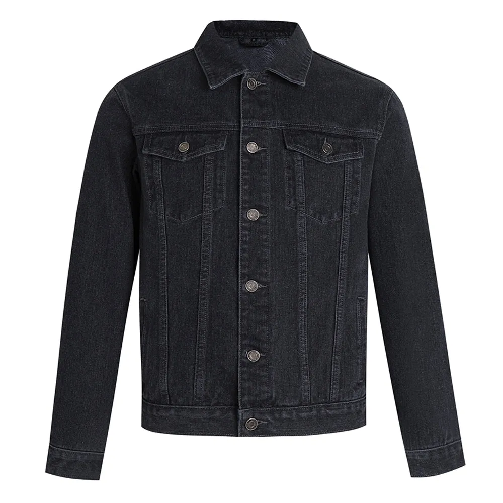 Mens SMALL DEVIL Graphic Button Up Denim Jacket