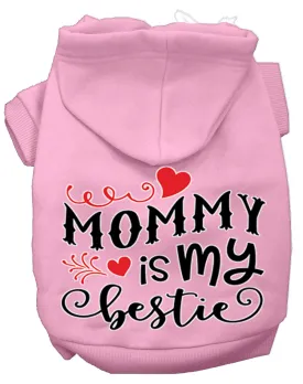 Mommy Is My Bestie Screen Print Dog Hoodie Light Pink L