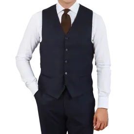 Navy Blue Super 130s Wool Suit Waistcoat