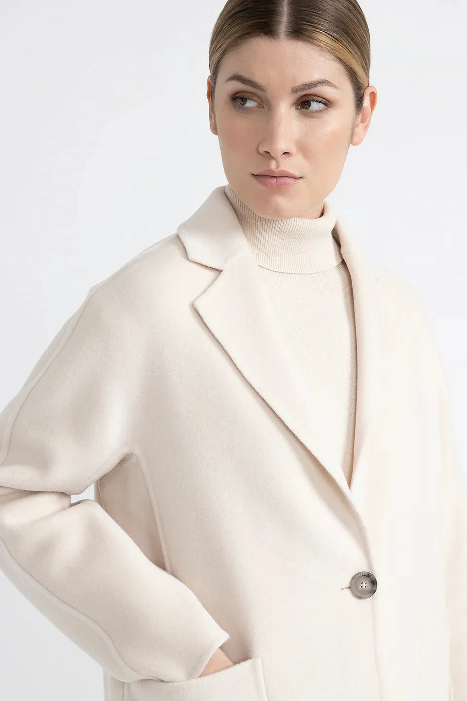 New Wool & Cashmere Coat - Barley