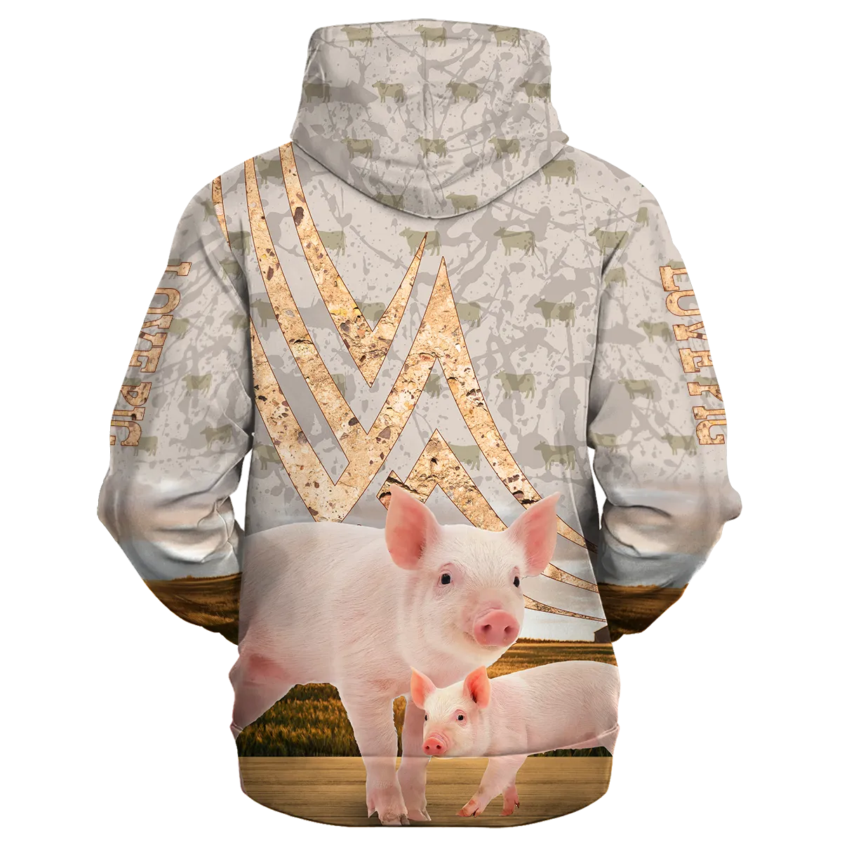 Pig On A Stone Background Hoodie
