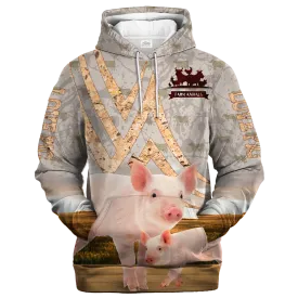 Pig On A Stone Background Hoodie
