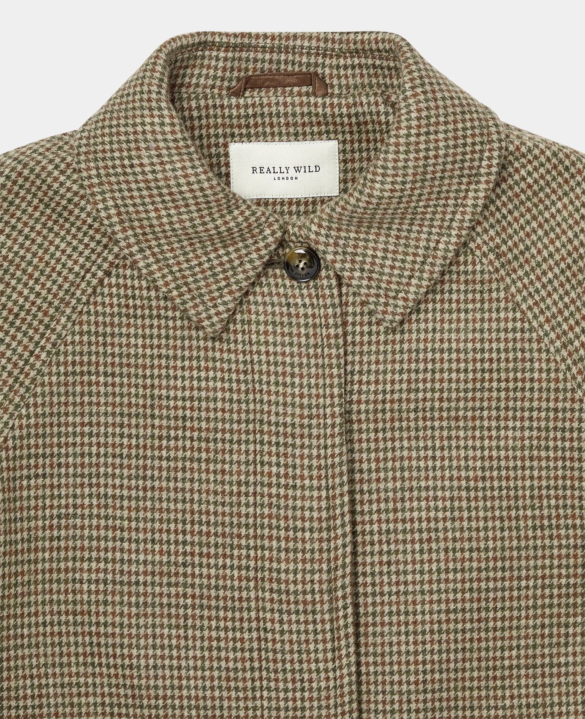 Portobello Belted Houndstooth Check Wool Coat