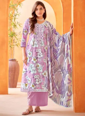 Pure Cambric Cotton Unstitched Suit Dress Material with Embroidery