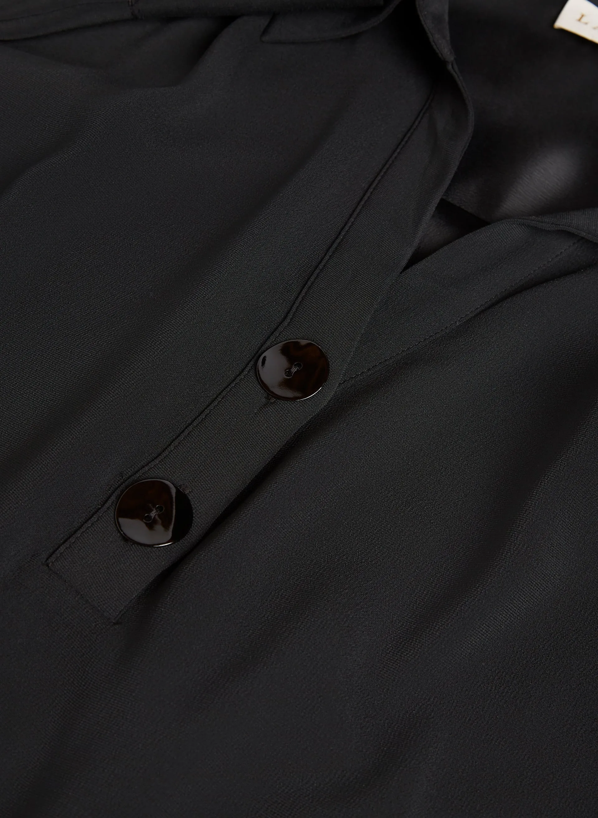 Satin 3/4 Sleeve Shirt Dress