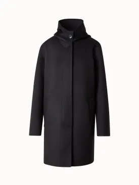 Short 100% Cashmere Coat with Hood