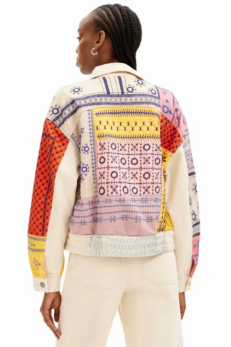 Short Embroidered Denim Jacket