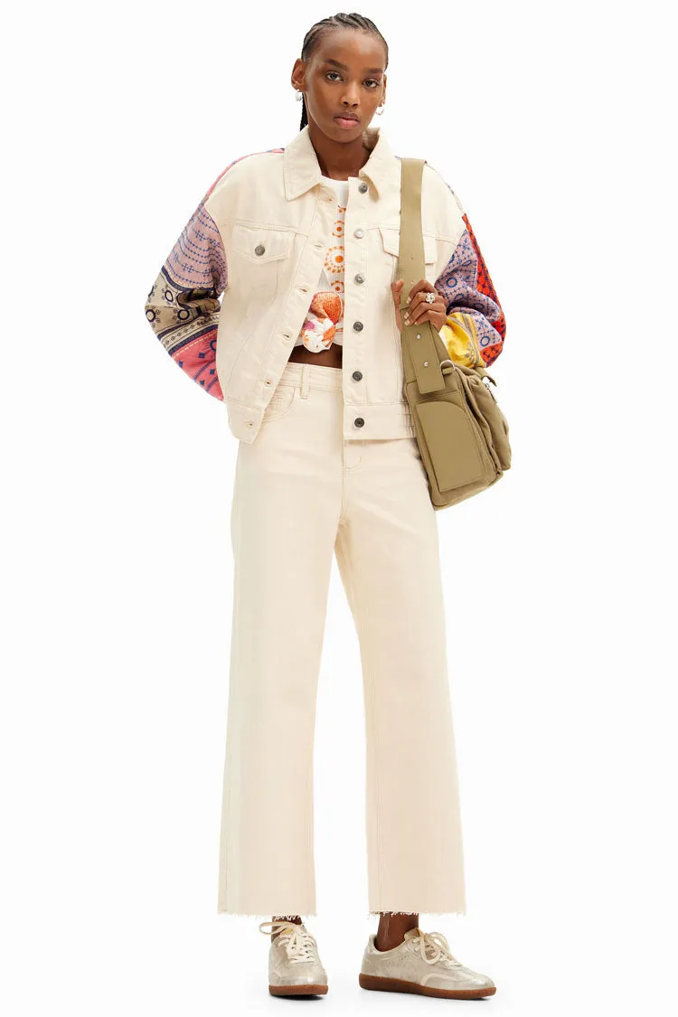 Short Embroidered Denim Jacket