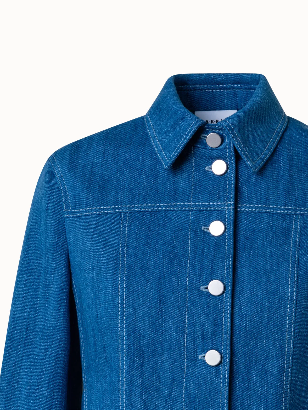 Short Jacket in Washed Denim