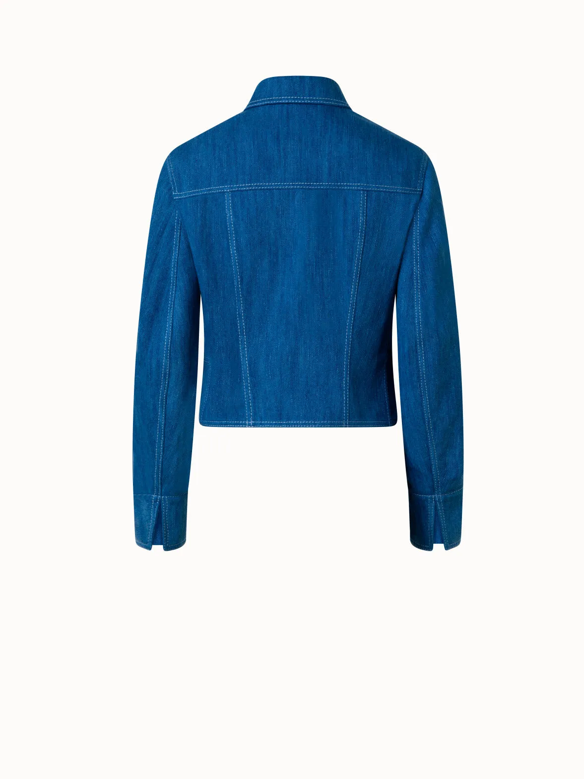 Short Jacket in Washed Denim