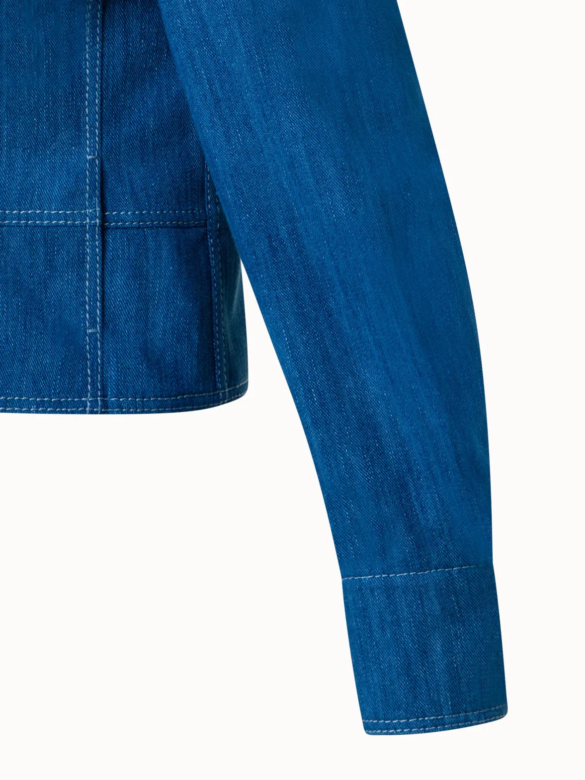 Short Jacket in Washed Denim