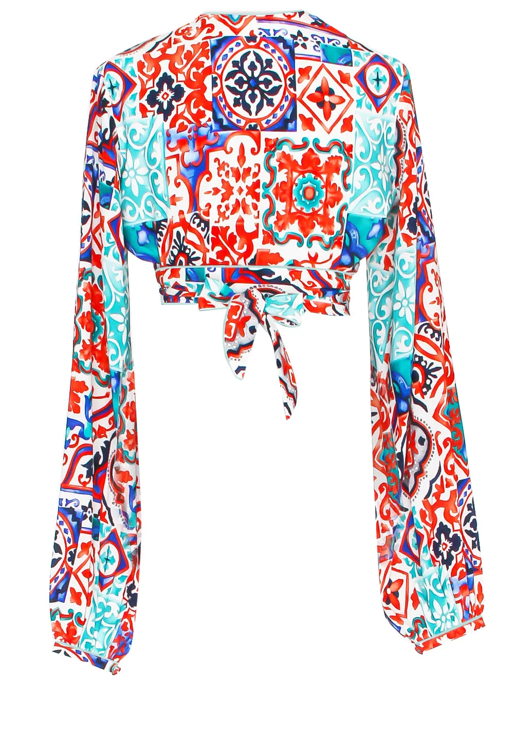 Siciliana - Carmella Cropped Blouse (Pastel Green)