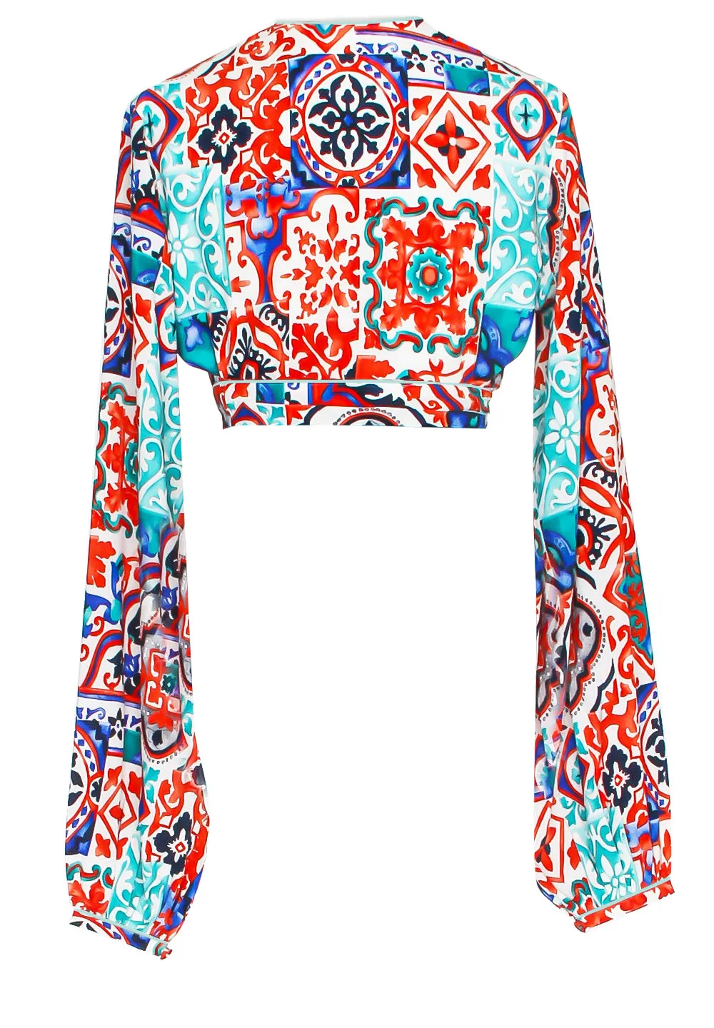 Siciliana - Carmella Cropped Blouse (Pastel Green)