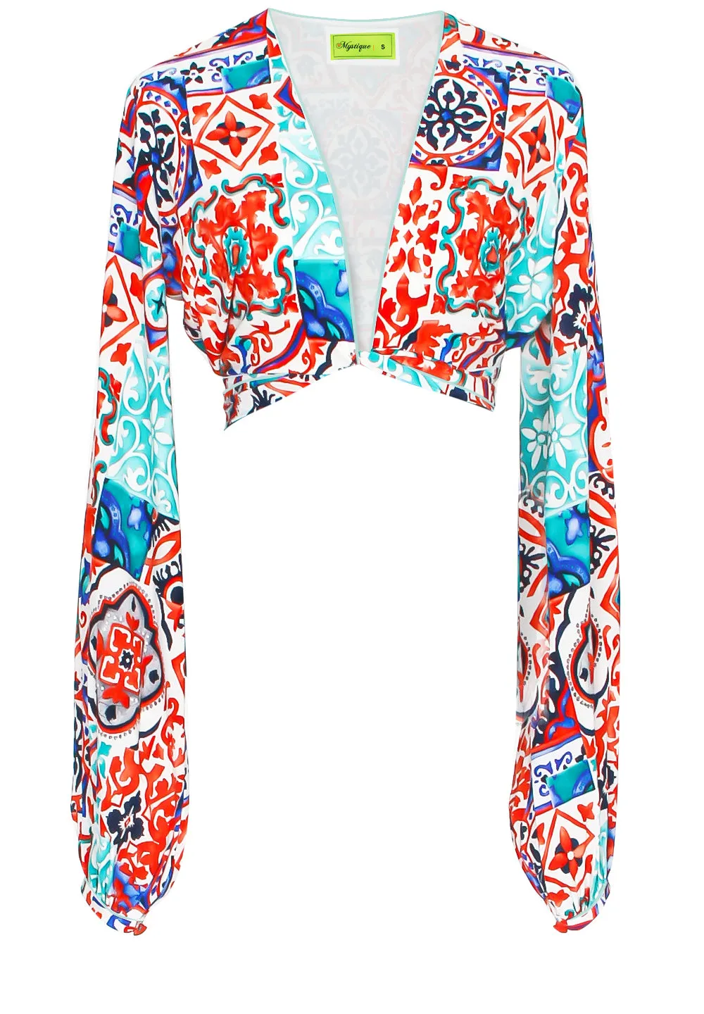 Siciliana - Carmella Cropped Blouse (Pastel Green)