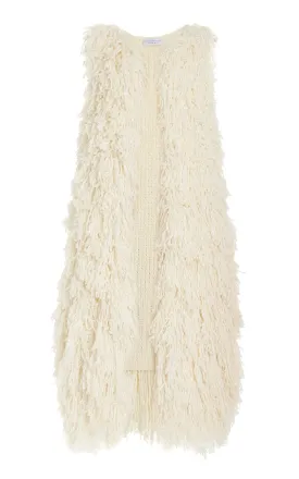 Sigmud Knit Gilet in Ivory Virgin Wool Cashmere Silk