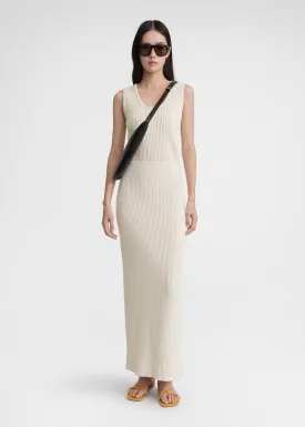 Textured rib skirt ecru