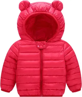 Toddler Kids Baby Boy Girl Winter Hooded 3D Ear Winter Coats Ears Hoods Padded Puffer Jacket Parka
