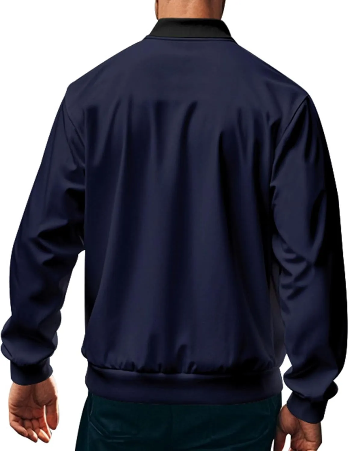 Track Jacket for Men Athletic Workout Lightweight Windproof Jacket Casual Spring Fall Windbreaker Bomber Zip Up Coat