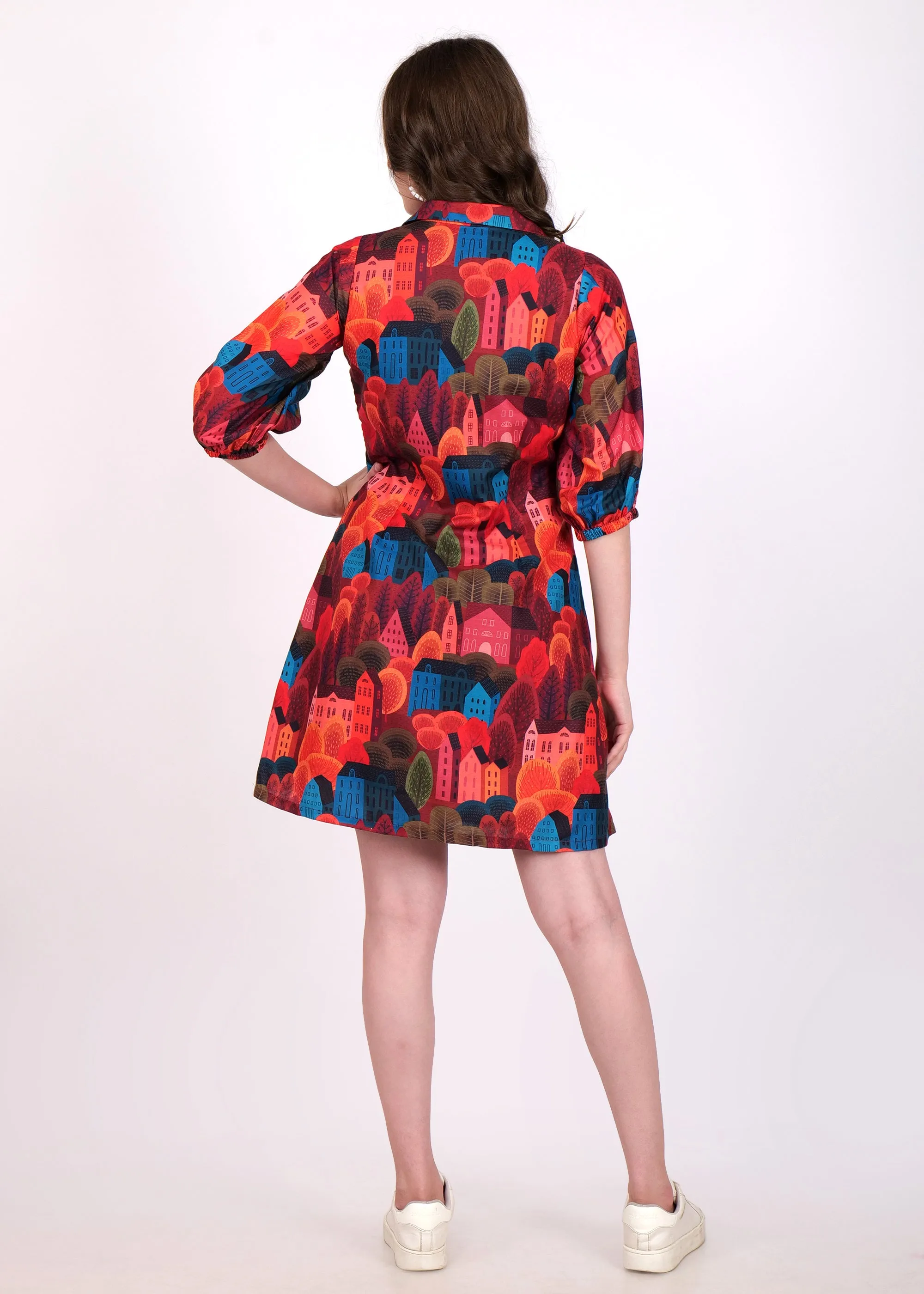 Urban Vibes Printed Shirt Dress