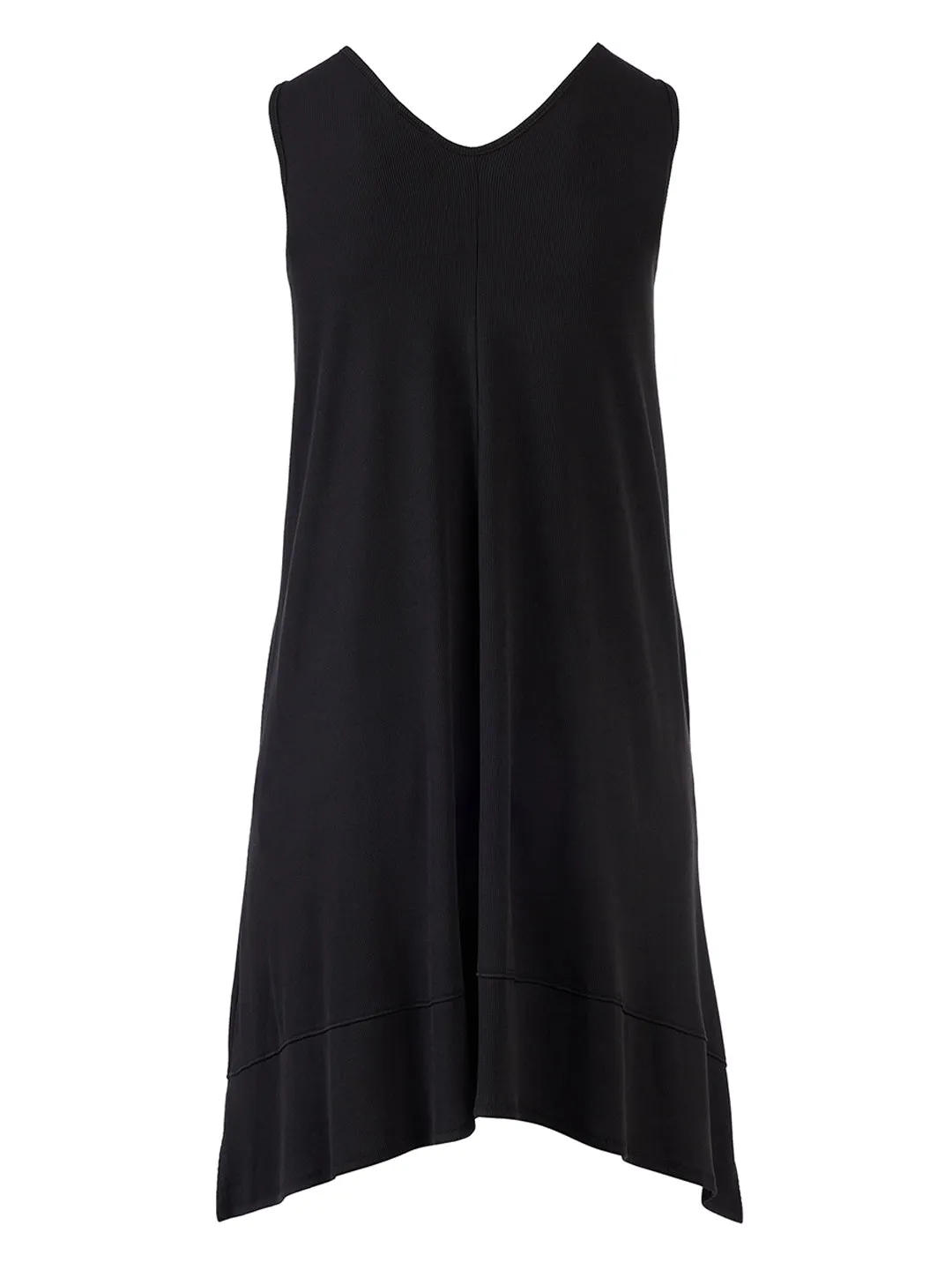 V-Neck Black A-Line Dress
