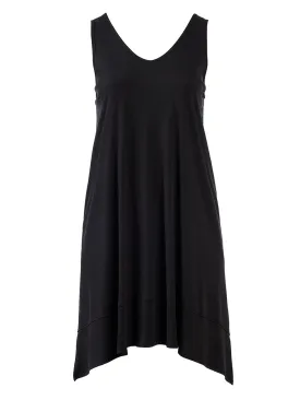 V-Neck Black A-Line Dress