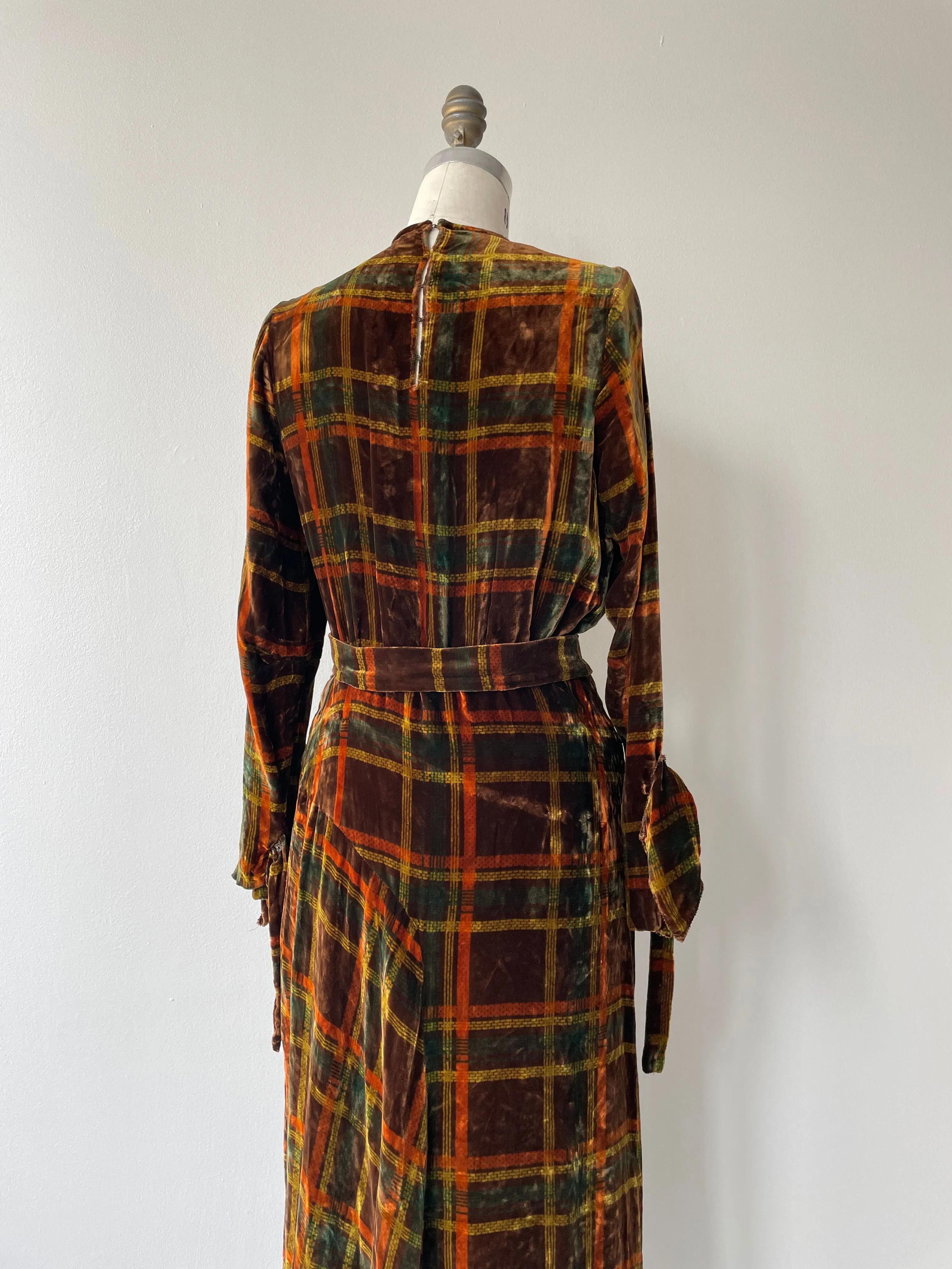 Velvet Tartan Dress | 1930s