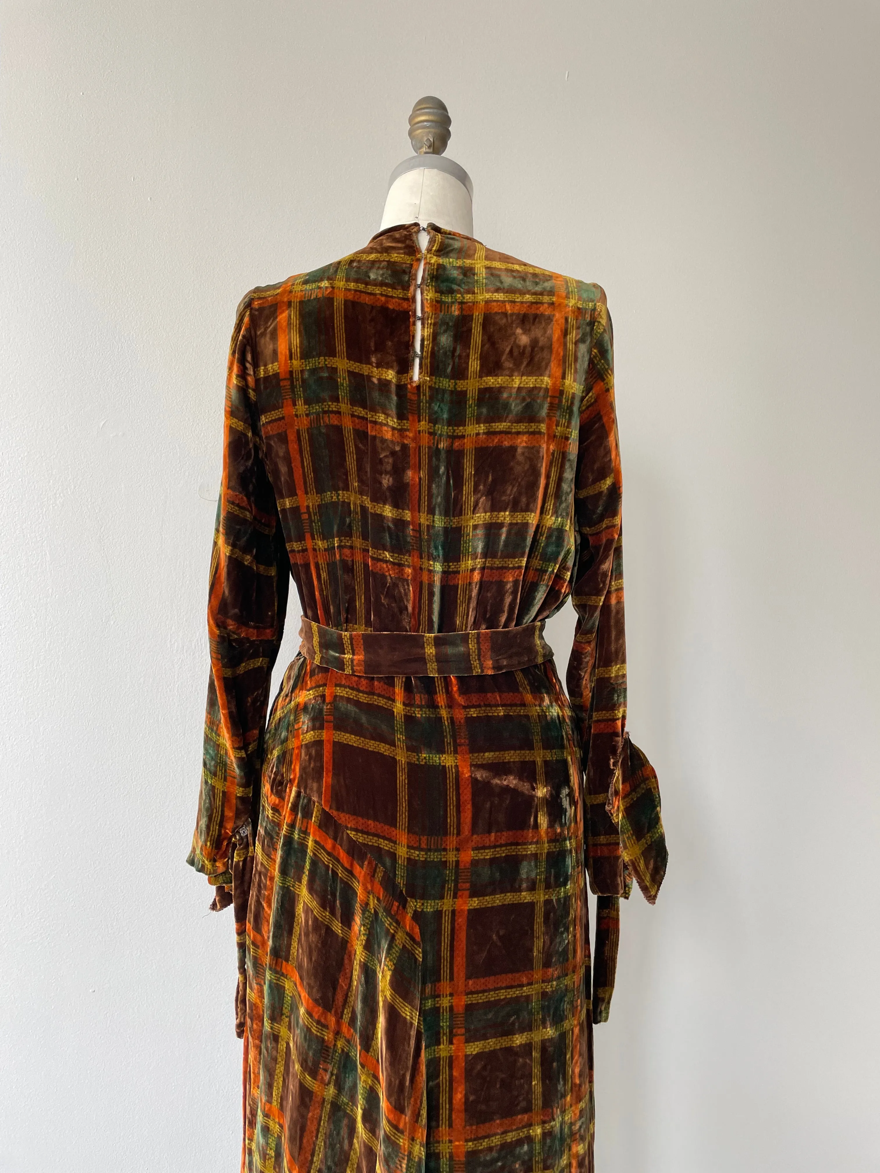 Velvet Tartan Dress | 1930s