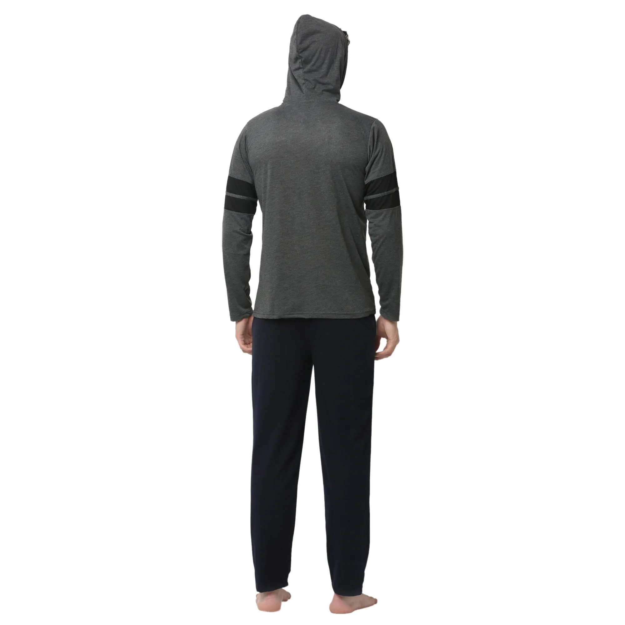 Vimal Jonney Grey Dark Blue Night Suit For Men's