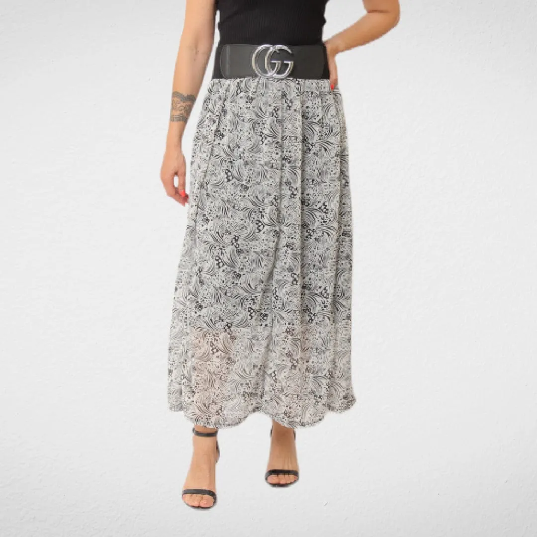 Women Skirt - Chiffon - Black