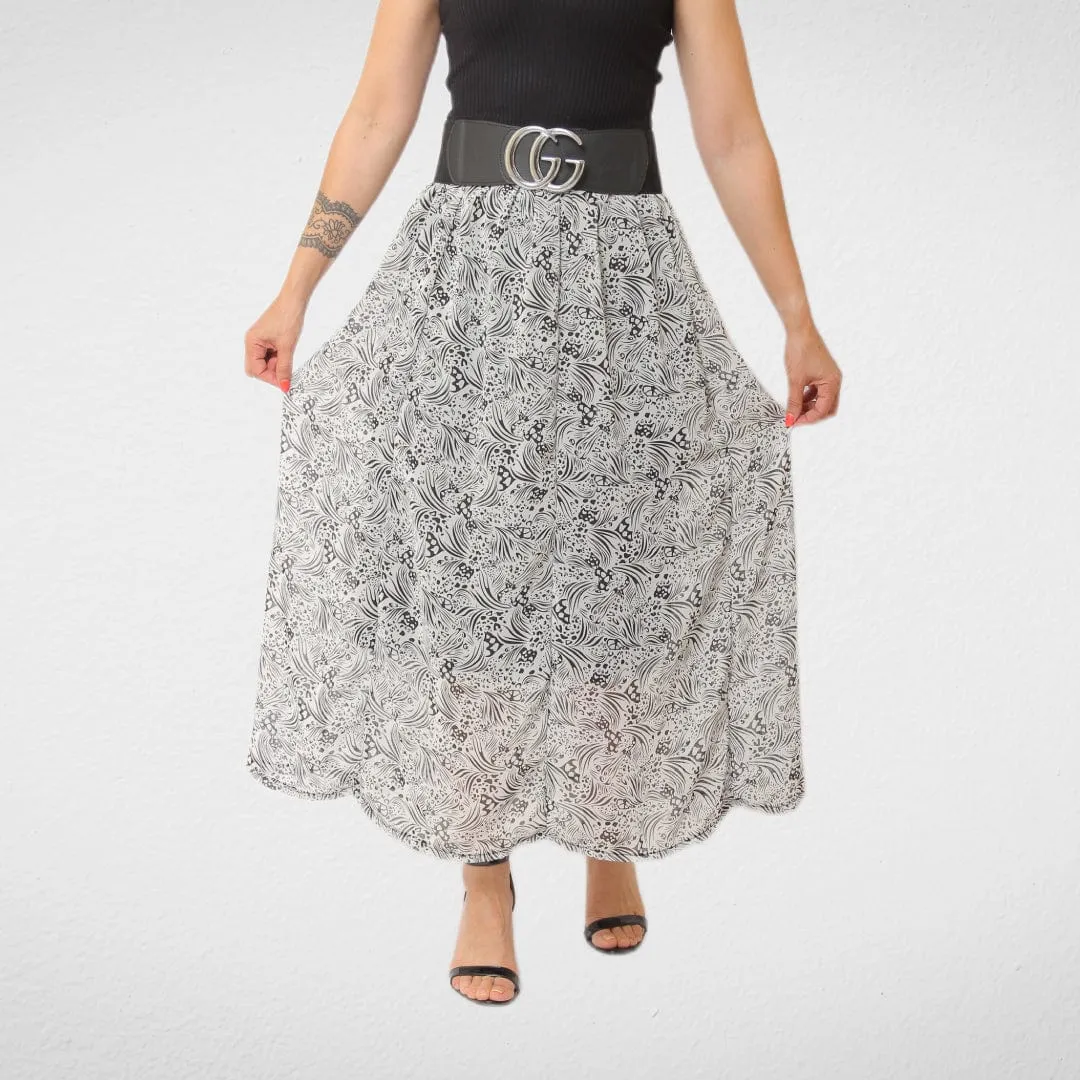 Women Skirt - Chiffon - Black