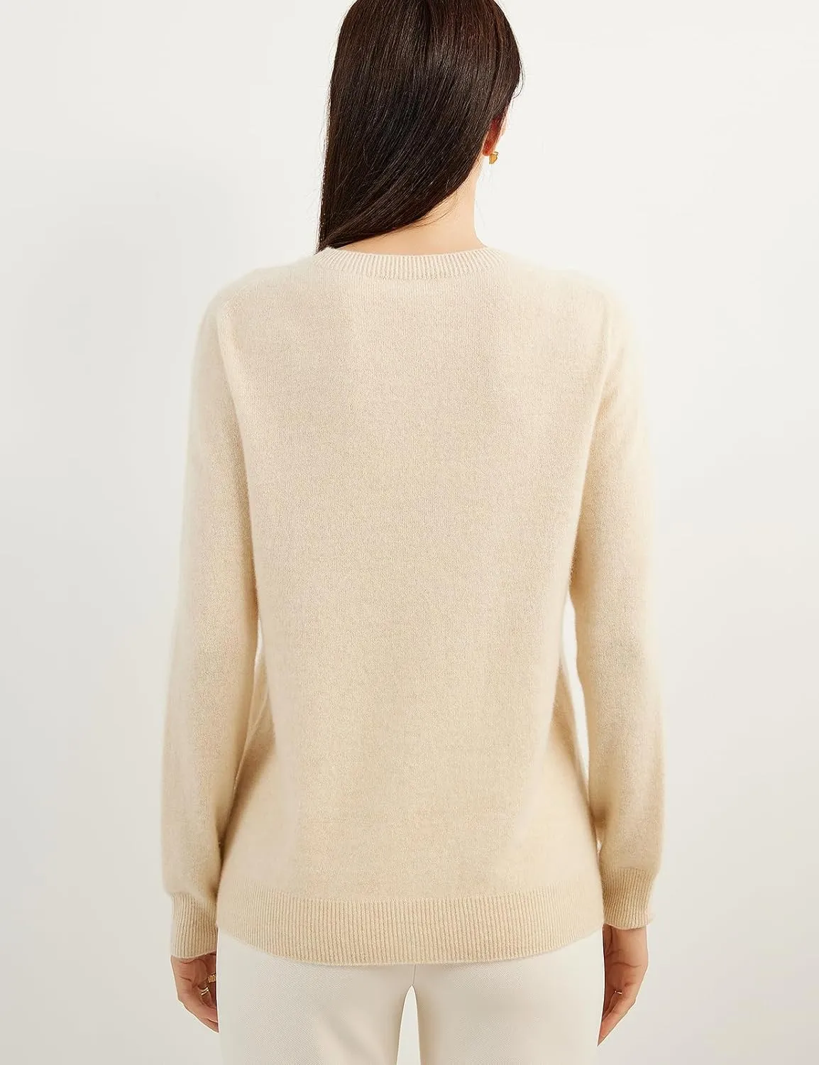 Women's 100% Pure Cashmere Sweater 2025 Fall Winter Crew Neck Long Sleeve Warm Soft Knitted Pullover