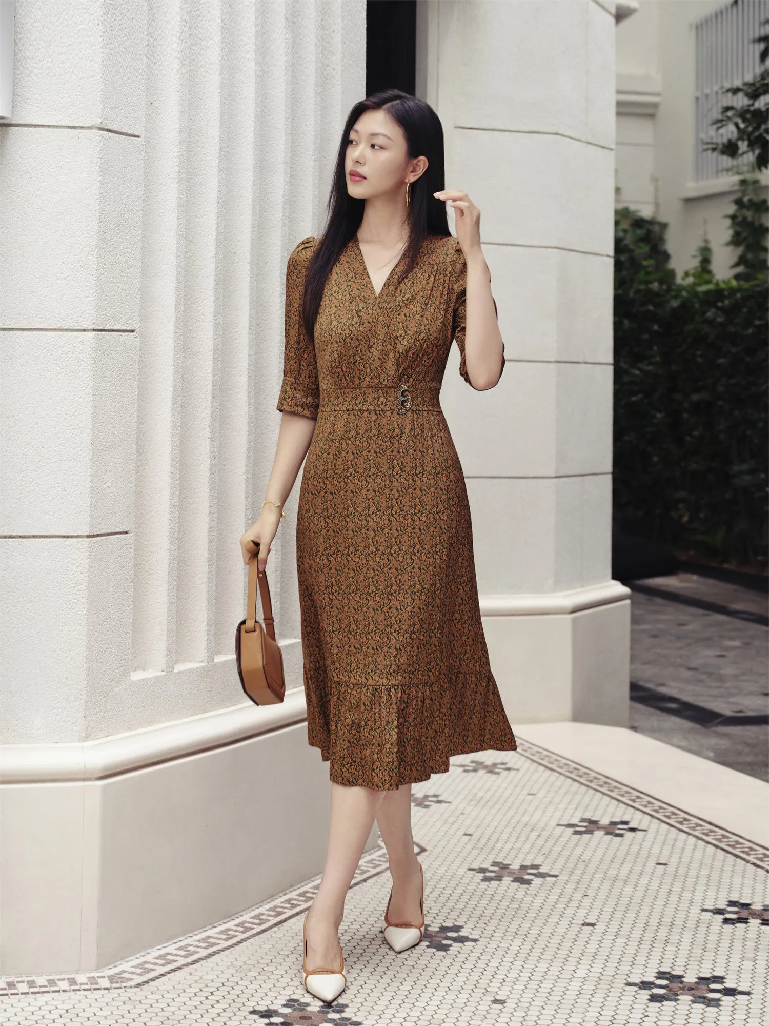 YAYING One-Piece Tea-Length Dress