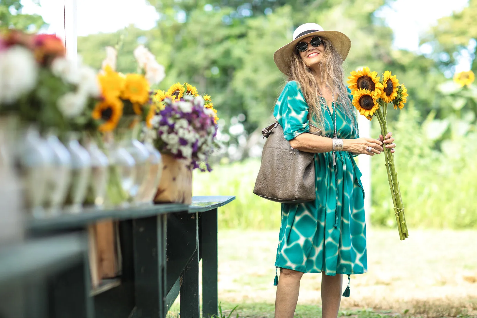 ZIRAFA GIRAFFA TEAL ITALIAN SILK MIDI KAFTAN DRESS